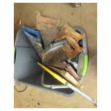 Hand Saws & Blades in Bucket - Rusty Carpentry Tools