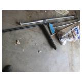 Blue Push Broom & Extension Poles & Hand-Rake Attachment - Cleaning Tools