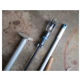 Blue Push Broom & Extension Poles & Hand-Rake Attachment - Cleaning Tools