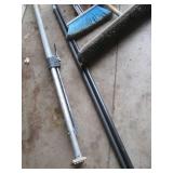 Blue Push Broom & Extension Poles & Hand-Rake Attachment - Cleaning Tools