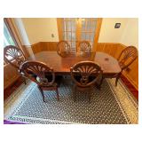 Oval Dining Table Set with Six Chairs - 60 x 44 x 30, plus leaf