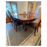 Oval Dining Table Set with Six Chairs - 60 x 44 x 30, plus leaf