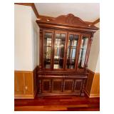 China Cabinet Hutch - Antique Mahogany, 59 x 17 x 91 in