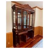 China Cabinet Hutch - Antique Mahogany, 59 x 17 x 91 in
