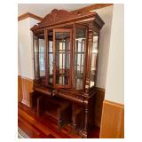 China Cabinet Hutch - Antique Mahogany, 59 x 17 x 91 in