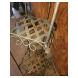 Vintage Ornate Iron Floor Lamp & 2 Plant Stands - 3-Piece Set