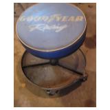 Goodyear Round Rolling Mechanics Shop stool with Automotive Advertising