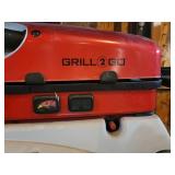 Grill2Go Portable Propane Grill - Red, Compact with Built-In Handle