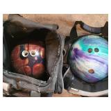Bowling Ball Pair - LTG4168 Made in USA (Kathie) Marble Swirl (Lot of 2)
