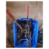 Assorted Rusted Metal Hardware & Chains in Blue Tote