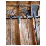 Garden Tools - Assorted Shovels, Rakes, Hoes & Hand Tools