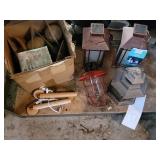 Mainstays Solar LED Outdoor Lanterns - Wood & Red Metal Patio Lighting