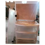 White 3-Drawer Plastic Storage Cabinet on Casters