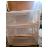 White 3-Drawer Plastic Storage Cabinet on Casters