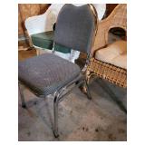 Chairs - Grey Metal-Frame Chair, White Wicker Armchair, Brown Wicker Loveseat (Lot of 3)