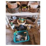 Garden Supplies - Wicker Baskets, Sunflower Planter, Hand Sprayer & Tools