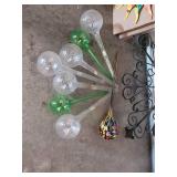 Sunburst Metal Wall Art - Colorful Sun Face Panel - Glass Globe Light Orbs - 24-Compartment Organizer