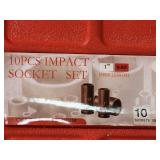 10-Piece SAE Deep-Length Impact Socket Set in Red Case