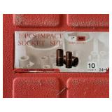 10-Piece Chrome Vanadium Impact Socket Set (CR-V) in Red Case