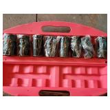 8-Piece 3/4in Drive Deep Socket Set, 21-38mm - Red Case