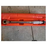 Click-Type Torque Wrench - Adjustable, Knurled Grip, Orange Case