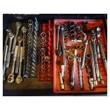 Socket Set with Ratchets, Sockets & Wrenches in Red Organizer Case