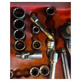Socket Set with Ratchets, Sockets & Wrenches in Red Organizer Case