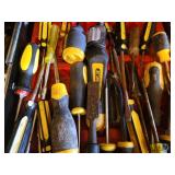 Assorted Screwdrivers With Yellow/Black Handles - Workshop Tools
