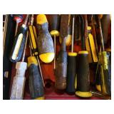 Assorted Screwdrivers With Yellow/Black Handles - Workshop Tools