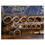 Truecraft Socket Set in Metal Toolbox - 1/2 in Drive Deep-Well Sockets
