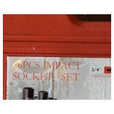 26-Pc Impact Socket Set - 3/4 in Drive, Chrome Vanadium