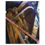 Rusty Metal Tools Collection - Wrenches, Pry Bars & Rods in Purple Bin