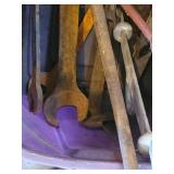 Rusty Metal Tools Collection - Wrenches, Pry Bars & Rods in Purple Bin