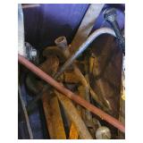 Rusty Metal Tools Collection - Wrenches, Pry Bars & Rods in Purple Bin