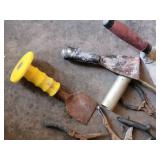 Assorted Hand Tools: Pliers, Saws, Hammers & Spray Gun Regulator