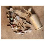 Assorted Spray Gun Parts for Paint/Coating - Gauge, Regulator, Nozzles & Cup