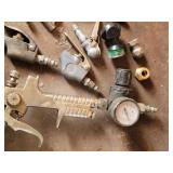 Assorted Spray Gun Parts for Paint/Coating - Gauge, Regulator, Nozzles & Cup