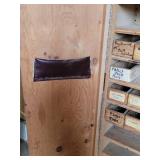 Wooden Pegboard Tool Cabinet - Labeled Small Parts Drawers - 28 1/2 x 10 x 55 in