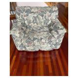 Floral Upholstered Armchair with Leaf Pattern - Vintage Living Room Chair