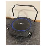 FitPulse Mini Trampoline with Handle Bar - Black