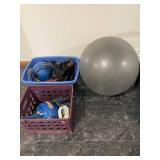 Perfect Pushup Handles & Exercise Ball with Resistance Bands and Ankle Straps - Home Gym Bundle