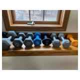 Hex Dumbbell Set - Assorted 5-15 lb Weights with Bar & Plates (Reebok/Embark)