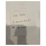 Crystal Glass Punch Bowls & Glass Cups Set - 2 Bowls, 18 Cups