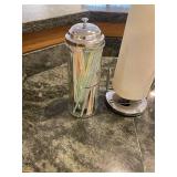 Quality Glassware 3-Piece Kitchen Set: Beverage Jar with Spigot, Sugar Canister, Paper Towel Holder