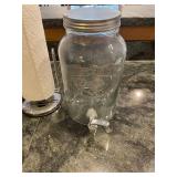 Quality Glassware 3-Piece Kitchen Set: Beverage Jar with Spigot, Sugar Canister, Paper Towel Holder