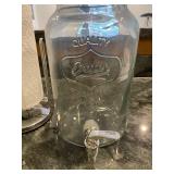 Quality Glassware 3-Piece Kitchen Set: Beverage Jar with Spigot, Sugar Canister, Paper Towel Holder