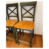 Pier 1 Imports X-Back Dining Chairs - Set of 4, Dark Green with Wood Seats