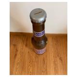 Bud Light Beer Bottle - Brown Glass, Silver Cap