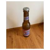 Bud Light Beer Bottle - Brown Glass, Silver Cap