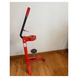 Cork Press - Red Floor-Standing Hand Clamp with Long Black Arm